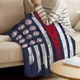 thumbnail image 3 of Super Soft Cozy Throw Blanket Twin Size 3D Printed Lightweight Polyester Blankets Independence Day Abstract Baseball Flannel Blanket for Men Women Kids All Seasons 40x50 Inch, 3 of 6