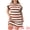Brown, variant on Women's Plus Size Tunic Short Sleeve Striped Casual t Shirt Dress 1X Black