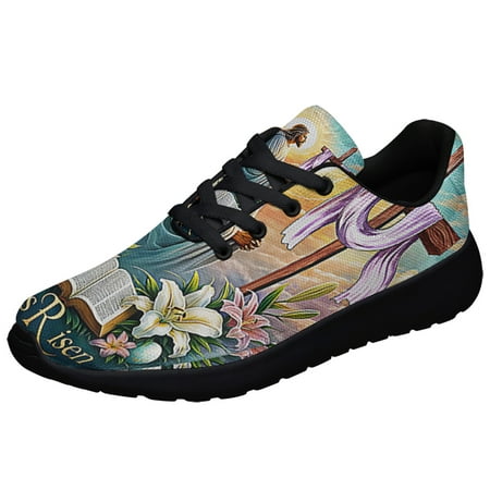 

ChriStan Cross Jesus EaStr Day He Is Risen Shoes Sneakers Black Size 10.5