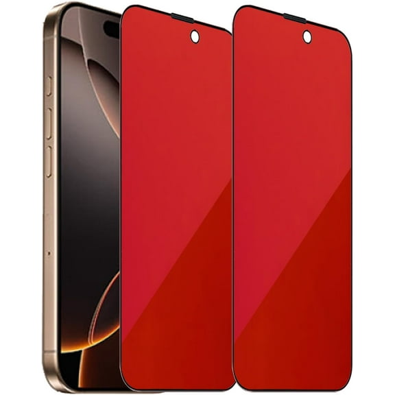 2 Pack Anti-Blue Privacy Tempered Glass for iPhone 16 Pro Max Anti-Spy Screen Protector Anti-Peeping Film Gradient Colorful 6.9 inch