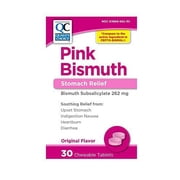 3 Pack Quality Choice Pink Bismuth Stomach Relief Original 30 Chewable Tabs each