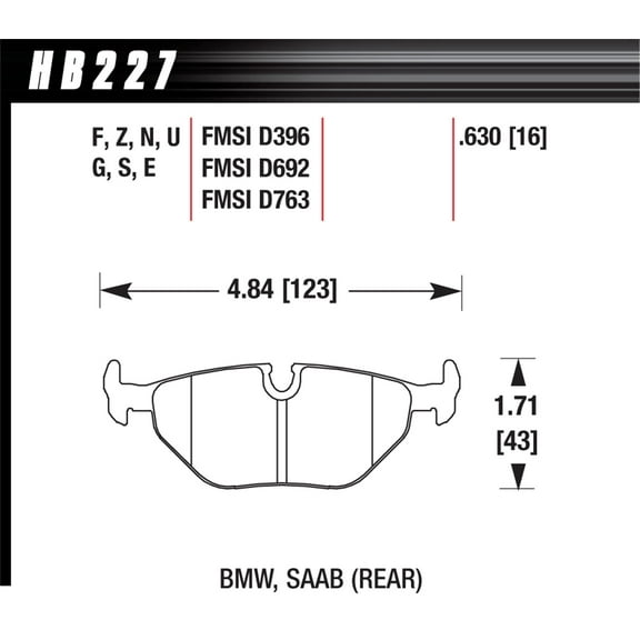 Hawk 1992-1998 BMW 318i HPS 5.0 Rear Brake Pads