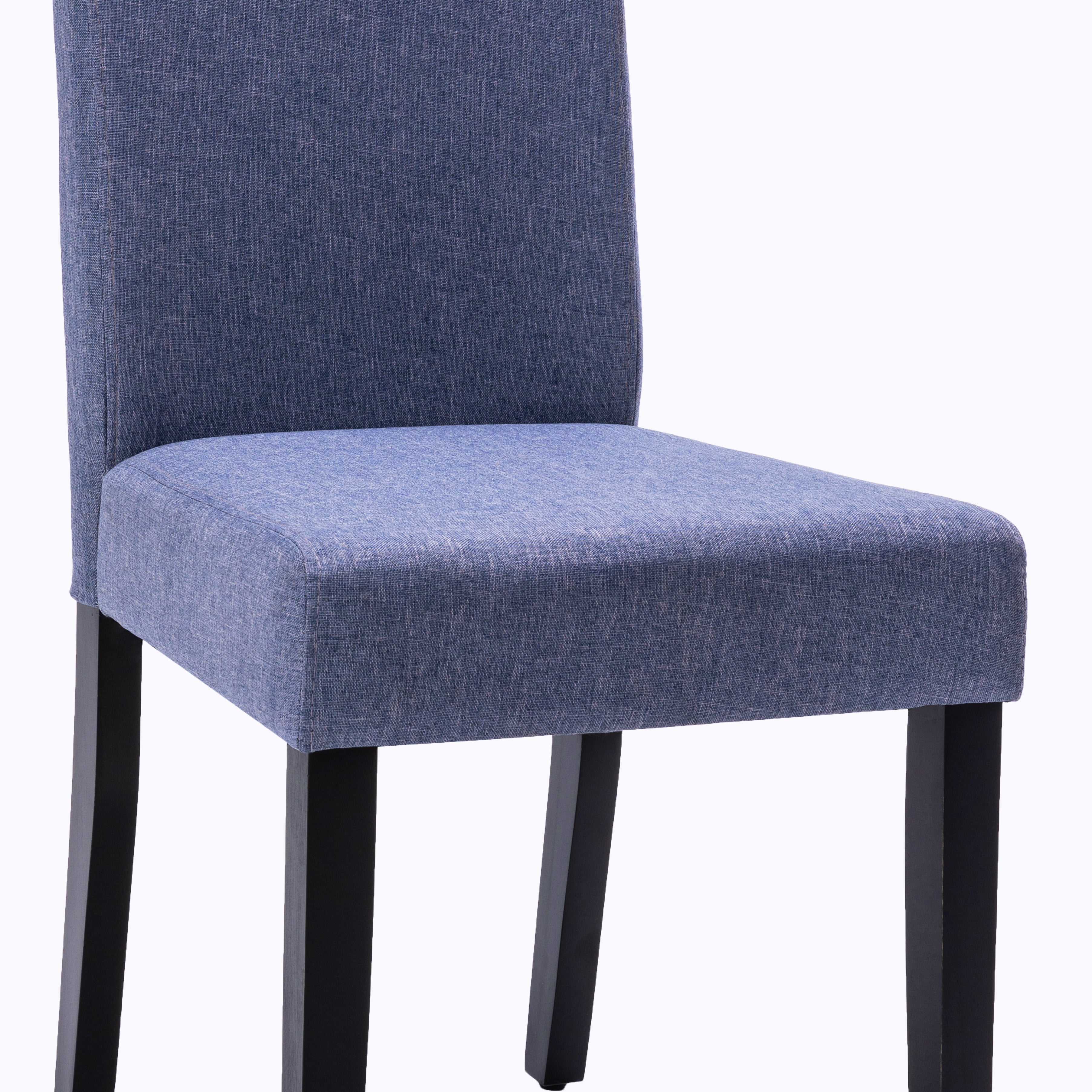 Modern 2 PC Polyester Dining Chair Set with Diamond Tufted Back and Wooden Legs, Navy - AC Pacific