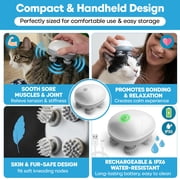 Handheld Pet Massager for Dogs and Cats by Tilcare - Electric Cat and Dog Massage Tool - Head and Back Scratcher for Relieving Tension, Tight Muscles and Stiffness with Four Rotating Massage Heads