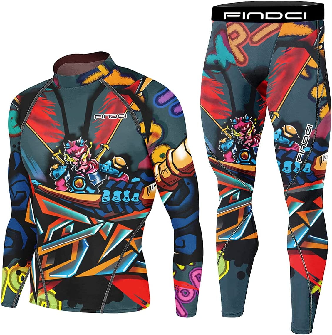 FINDCI Men's Compression Sportswear Suits Gym Tights Training Boxing