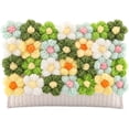thumbnail image 4 of Women's Handwoven Crossbody Handbag Small Summer Beach Shoulder Handbag Woven Cotton Crochet Cute Flower Purse Bag, 4 of 6