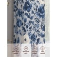 thumbnail image 6 of Navy Blue White Peony Sheer Curtains 63 Inch Length 2 Panels Set, Vintage Floral Blossom Voile Window Treatment Rod Pocket Curtains Sheers Drapes for Bedroom/Living Room/Kitchen 52x"63"x2, 6 of 7