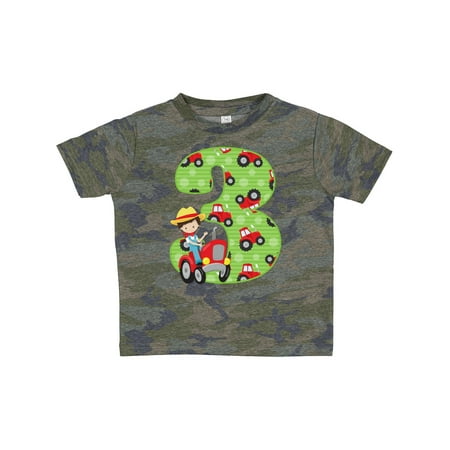 

Inktastic Tractor Boy 3rd Birthday Gift Toddler Boy Girl T-Shirt