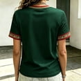 thumbnail image 4 of Mexico 2026 Soccer Cup Fan Jersey for Women, V-Neck Short Sleeve T-Shirt with Gold Totem & "MÉXICO" Print, Breathable Casual Sports Tee Pullover Top, 1 PC Dark Green XL, 4 of 4
