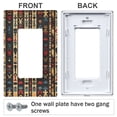 thumbnail image 3 of Yayeee Rocker Switch Wall Plate 3-Gang 6.5"x4.6" Home Decorative Outlet Cover, Beige Geometric, 3 of 6