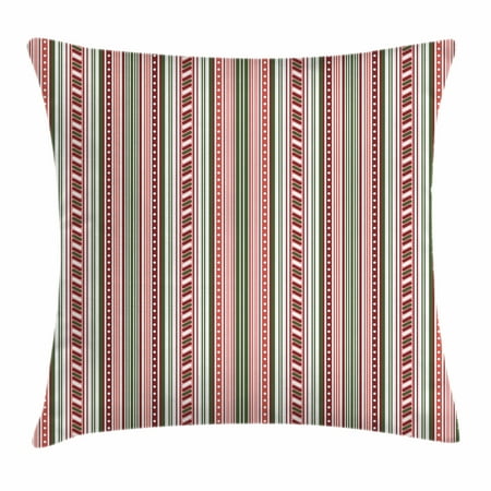 - Abstract Throw Pillow Cushion Cover, Vertical Stripes with Dots Little Geometric Circles Contrast Toned Bands Design, Decorative Square Accent Pillow Case, 18 X 18 Inches, Multicolor, by Ambesonne