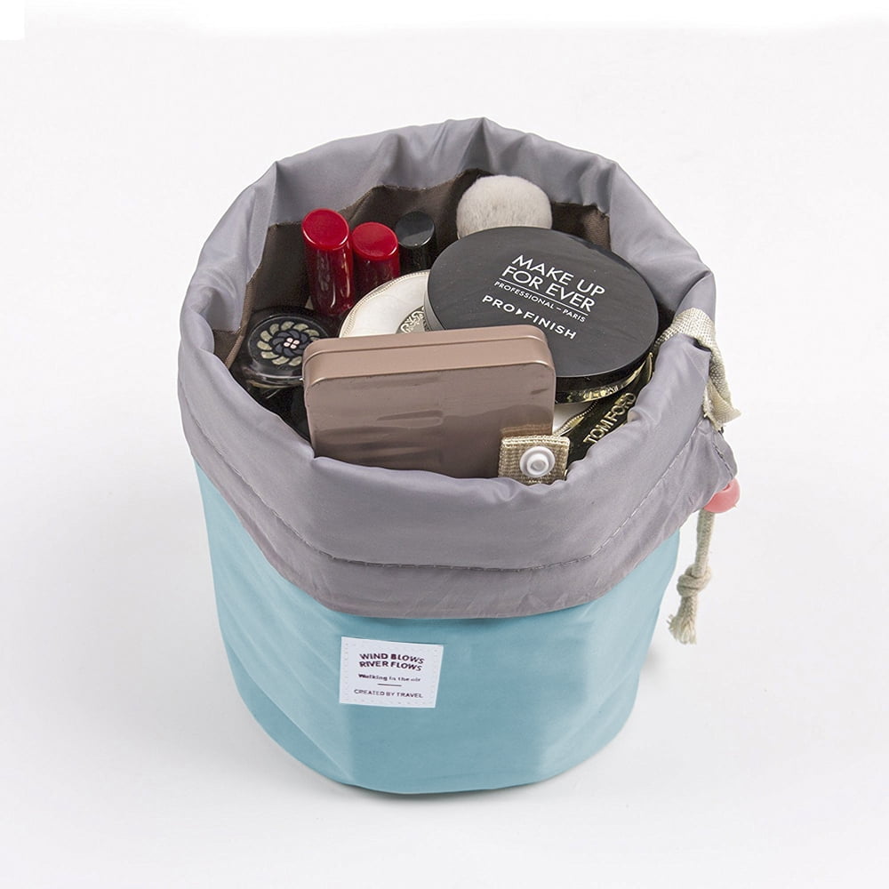 Reactionnx Travel Drawstring Makeup Bag Cosmetic Bag Barrel Shaped