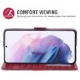 thumbnail image 4 of Compatible with Samsung Galaxy S21 Plus Glaxay S21+ 5G Wallet Case with Tempered Glass Screen Protector and Flip Card Holder Cell Phone Cover for Gaxaly S21+5G S21plus 21S + S 21 21+ G5 Red, 4 of 13
