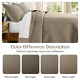 thumbnail image 5 of Ameha 3-Piece Linen Bedspread Set Ultrasonic Chevron Pattern Lightweight Quilt Camel Queen, 5 of 8