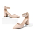 thumbnail image 2 of LuckLilac Women's Pointed Toe Pumps Block Heel Ankle Strap Adjustable Buckle Heels sandals Dress Shoes for Casual Party Daily Wear, 2 of 6