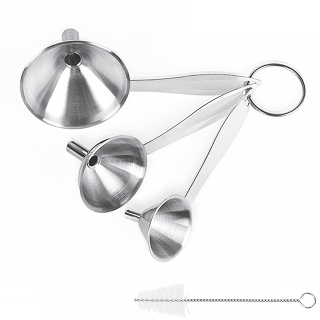 Juego de embudo pequeño para uso en cocina, para transferir aceites esenciales, líquido, especias, ingredientes secos en polvo