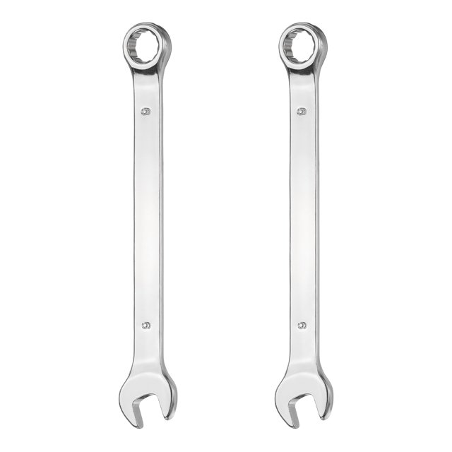 2Pcs Combination Wrench 9mm Metric 12-Point Box and Open End 45# Carbon Steel