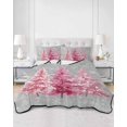 thumbnail image 3 of Grey Pink Christmas Twin XL Size Down Alternative Comforter, Lightweight Comforter Quilt Bedding Set with Pillow Shams Xmas Tree Snowflake Winter All Seasons Bed Comforter Duvet Insert 68"x98", 3 of 7