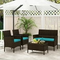 thumbnail image 5 of Gymax 8 Piece Patio Rattan Conversation Set Wicker Furniture Set w/ Chair Loveseat Outdoor, 5 of 9