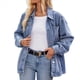 thumbnail image 2 of Chaqueta Vaquera de Larga con Botones y Bolsillos para Mujer Azul L, 2 of 10