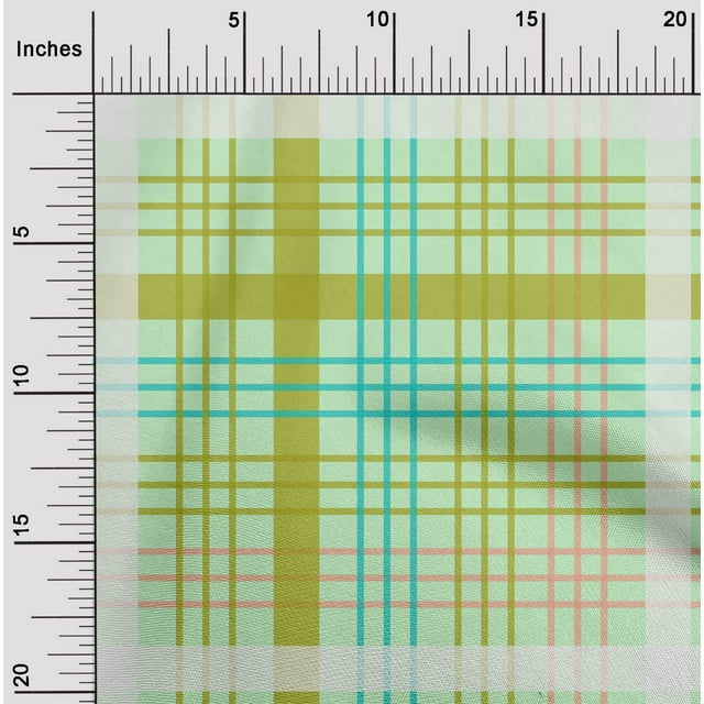 oneOone Cotton Poplin Fabric Madras Check Printed Fabric 1 Yard 56 Inch Wide