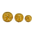 thumbnail image 6 of Ceramic Orbs Sculpture Figurine for Home and Bathroom Decor  - Ornaments for Office and Room Styling - Display Accent for Living Room, Shelf and Coffee Table - Set of 3, 6", 5", 4", Gold & Metallic, 6 of 12