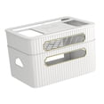 thumbnail image 2 of Router Rack Large Capacity Cord Arrangement Box Office Desktop Organizer Shelves White 2 Tier, 2 of 8