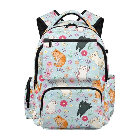 FUIALDOLG Cat Print Portable Zaino per ragazze for School Casual, Soft Large Capacity 600D Polyester Backpack