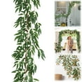 thumbnail image 2 of Aonity Willow Vines, Artificial Leaves Vine Twigsfake Hanging Plants Green Rattan Garland Greenery Decor for Indoor Outdoor Home Wedding Arch Jungle Beach Birthday Garden, 2 of 9