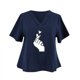 thumbnail image 4 of Tops estampados de manga corta de ocio con cuello en V de verano a la moda para mujer Fridja  zx3518, 4 of 4