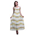 thumbnail image 1 of Bimba Robe Longue Maxi de Soirée pour Femmes en Rayonne Teinture sur Nœuds Imprimée, Dos Nu, à Bretelles Spaghetti - Petit, 1 of 5