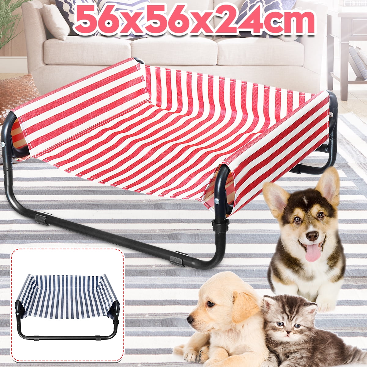 Pet Marching Folding Bed Dog Cat Bed Striped Oxford Cloth Kennel