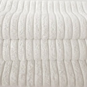 Soft Corduroy Striped Velvet Series Decorative Throw Pillow, 18" x 18", Off White, 2 Pack