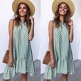 thumbnail image 2 of Vestido De Mujer Sin Mangas Chaleco De Puntos Con Volantes Vestido Suelto De Cuello Redondo, Verde Claro, L Inevent AP002086-33, 2 of 6
