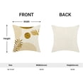 thumbnail image 5 of Boho Summer Outdoor Pillow Covers 18 x 18 Inch, Mustard Yellow Leaf Decor Throw Pillows for Couch Bed, Modern Abstract Plant Indoor Farmhouse Decorative Pillowcase Linen Cushion Cover Set of 2, 5 of 6