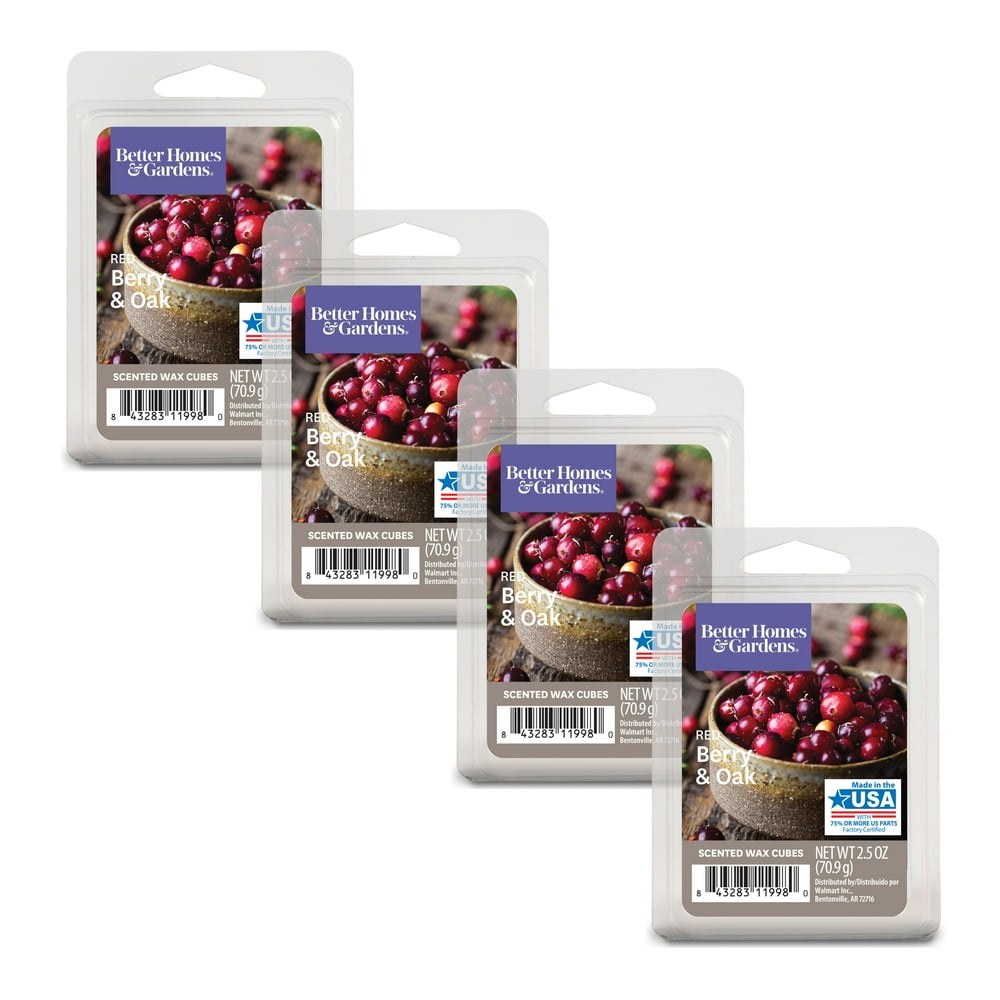 Better Homes & Gardens Red Berry & Oak Wax Melt, 2.5 Ounces, 4Pack