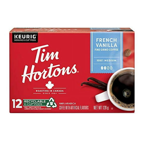 Tim Hortons, Keurig (K-Cups) French Vanilla Coffee, 12 Count, (Imported from Canada)