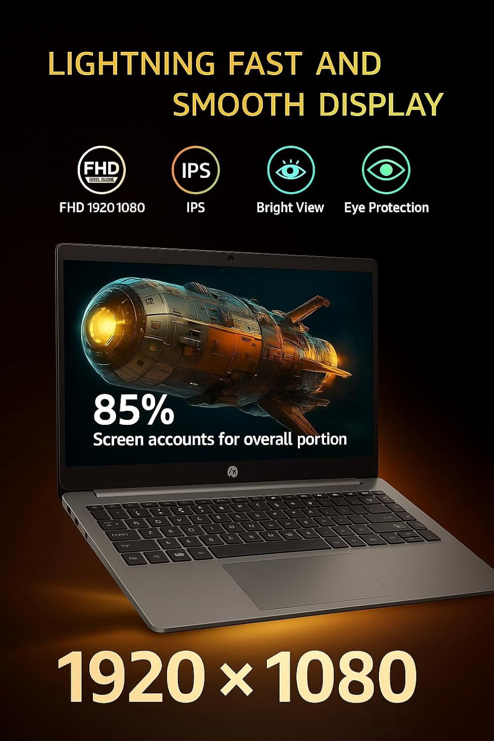 HP 255 G10 15.6" Full HD Laptop for Home or Work, Ryzen 3 7330U, 32GB RAM, 1TB SSD, Wi-Fi 6, Windows 11 Pro