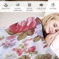 thumbnail image 3 of Nawypu Floral Blanket Color Watercolor Printed Pink Rose Floral Blanket, Flannel Soft Material Home Warm Blanket, Beautiful Blanket Gift for Girls, 3 of 6