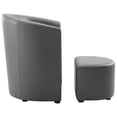 thumbnail image 4 of Pemberly Row Modern Faux Leather Armchair and Ottoman in Gray, 4 of 7