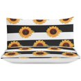thumbnail image 3 of HAHDAXIA Stripes Sunflower Bedding Solid Comforter Set for All Seasons,3 Pieces(1 Comforter+2 Pillowcases),Soft Microfiber Bedding Set Full(79"x90"), 3 of 7