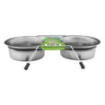 thumbnail image 1 of Loving Pets Silent Double Diner Pet Bowl, 1-Quart, Grey, 1 of 1