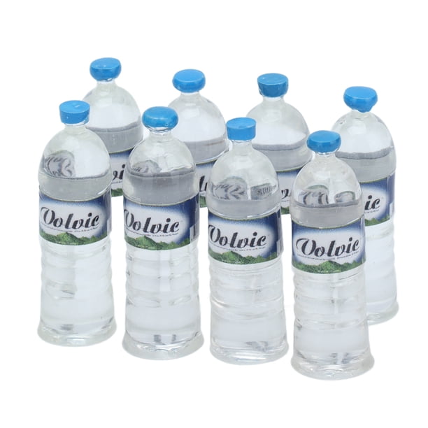Agua mineral para casa de muñecas, casa de muñecas 1:12, agua de manantial, casa de muñecas, agua de manantial en miniatura, casa de muñecas, botellas de agua de manantial de plástico, durabilidad probada en el tiempo