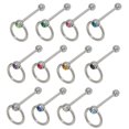 thumbnail image 1 of Anneau de Langue de Barre en Acier Chirurgical avec Design de Frappe de Porte, 1 of 1