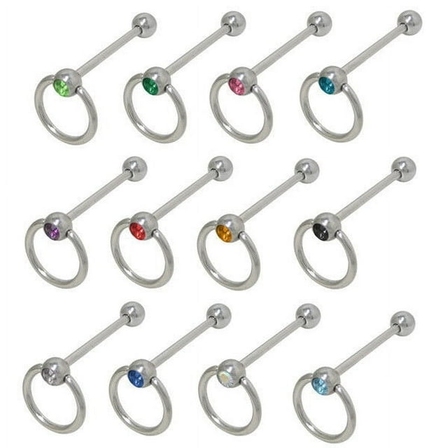 Anneau de Langue de Barre en Acier Chirurgical avec Design de Frappe de Porte