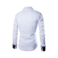 thumbnail image 3 of Frontwalk Men Lightweight Solid Button Down Shirt T Casual Cardigan Lapel Long Sleeve Office Tees White XL, 3 of 3