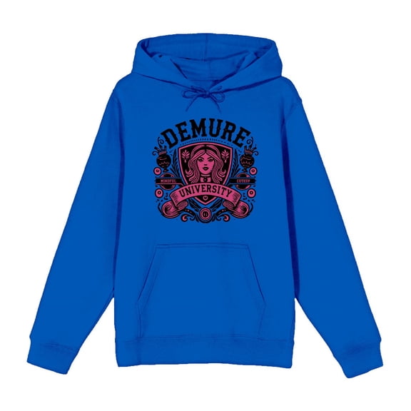 Demure University Adult Royal Blue Long Sleeve Hoodie-3XL