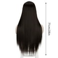 thumbnail image 2 of European Human Hair Blend Long Straight Lace Front Wig Middle Part Natural Synthetic Fiber Headpiece For Women, 2 of 8