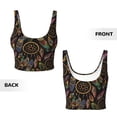 thumbnail image 5 of Fotbe Decorative Feathers Pattern Womens' Sports Bra Longline Wirefree Padded with Medium Support Sports Moisture-Wicking Workou Vest,Tank Top-XX-Large, 5 of 9