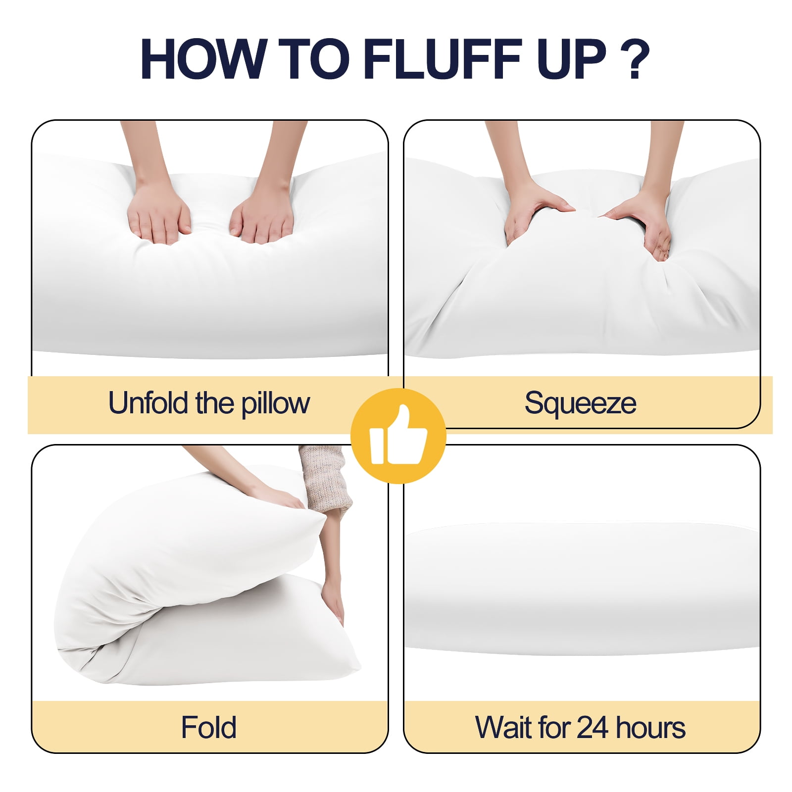 Cooling Body Pillow, Full Body Pillows for Adults, Long Pillow for Sleeping with Removable Cover and Adjustable Filling for Side Sleeper & Pregnancy,  Firm & Fluffy 20x54 inches (white)
